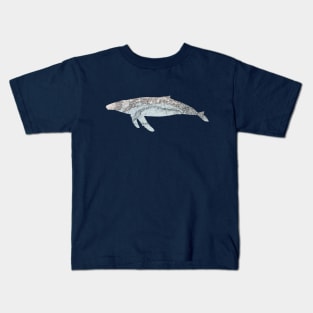 Humpback Whale cut from map of Alaska Coastline Kids T-Shirt